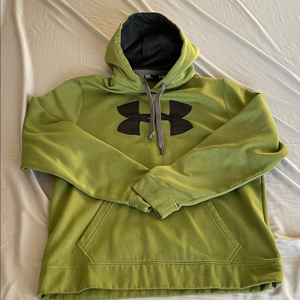 Under Armour Men's Olive Hoodie with Black Logo